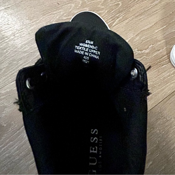 GUESS Faster Women’s Black Wedge Sneakers with Silver Zippers - Picture 9 of 9